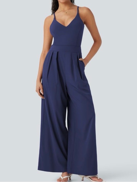 HALARA Pants - Halara Breezeful Backless Wide Leg Quick Dry Tank Jumpsuit Size Medium
